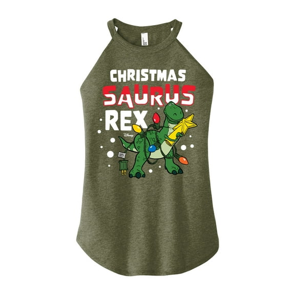 Toy Story - Christmas Saurus Rex - Juniors High Neck Tank Top