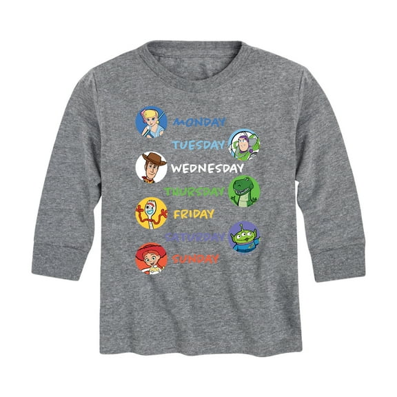 Toy Story - Days Of The Week - Toddler And Youth Long Sleeve Graphic T-Shirt