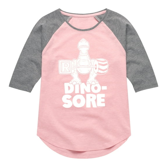 Toy Story - Dino - Toddler And Youth Girls Raglan Graphic T-Shirt