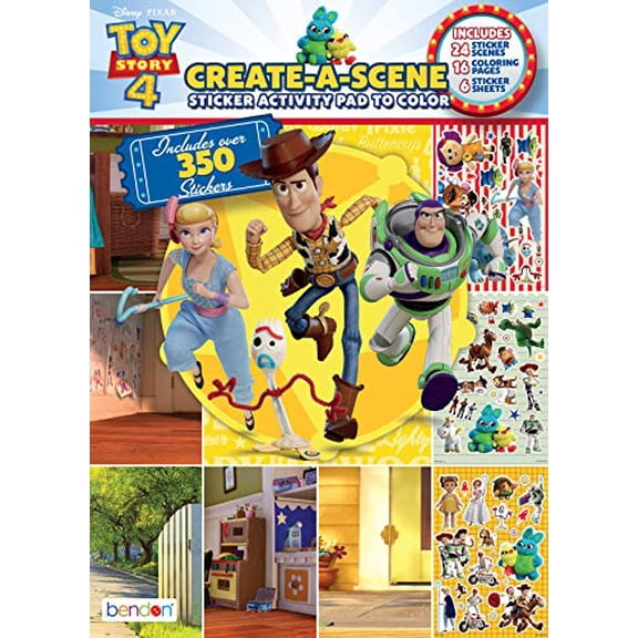Toy Story Disney 4 Create-A-Scene Sticker Pad and Sticker Scenes 45677, Bendon