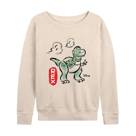 Toy Story - Doodle Rex Graphic - Women's Lightweight French Terry Long Sleeve Shirt