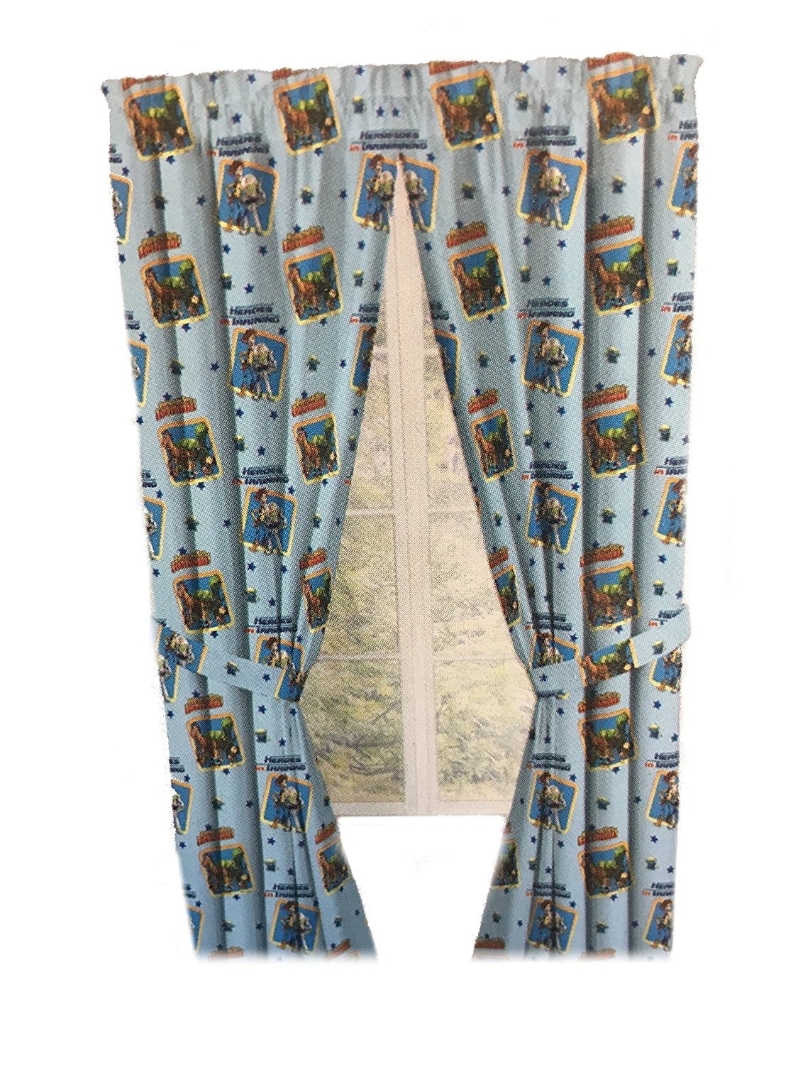 Toy Story Drapes Kids Window Panel Curtains with Tie Backs 42 x 84 Inches [ Sky Blue ]