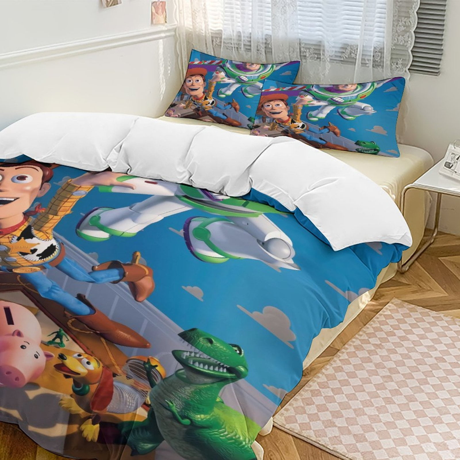 Toy Story Duvet Cover Sets 3 Pieces Cartoon Bedding Sets for Boys Girls Kids Soft Comforter Cover Set 1 Duvet Cover 102 X90 2 Pillowcase