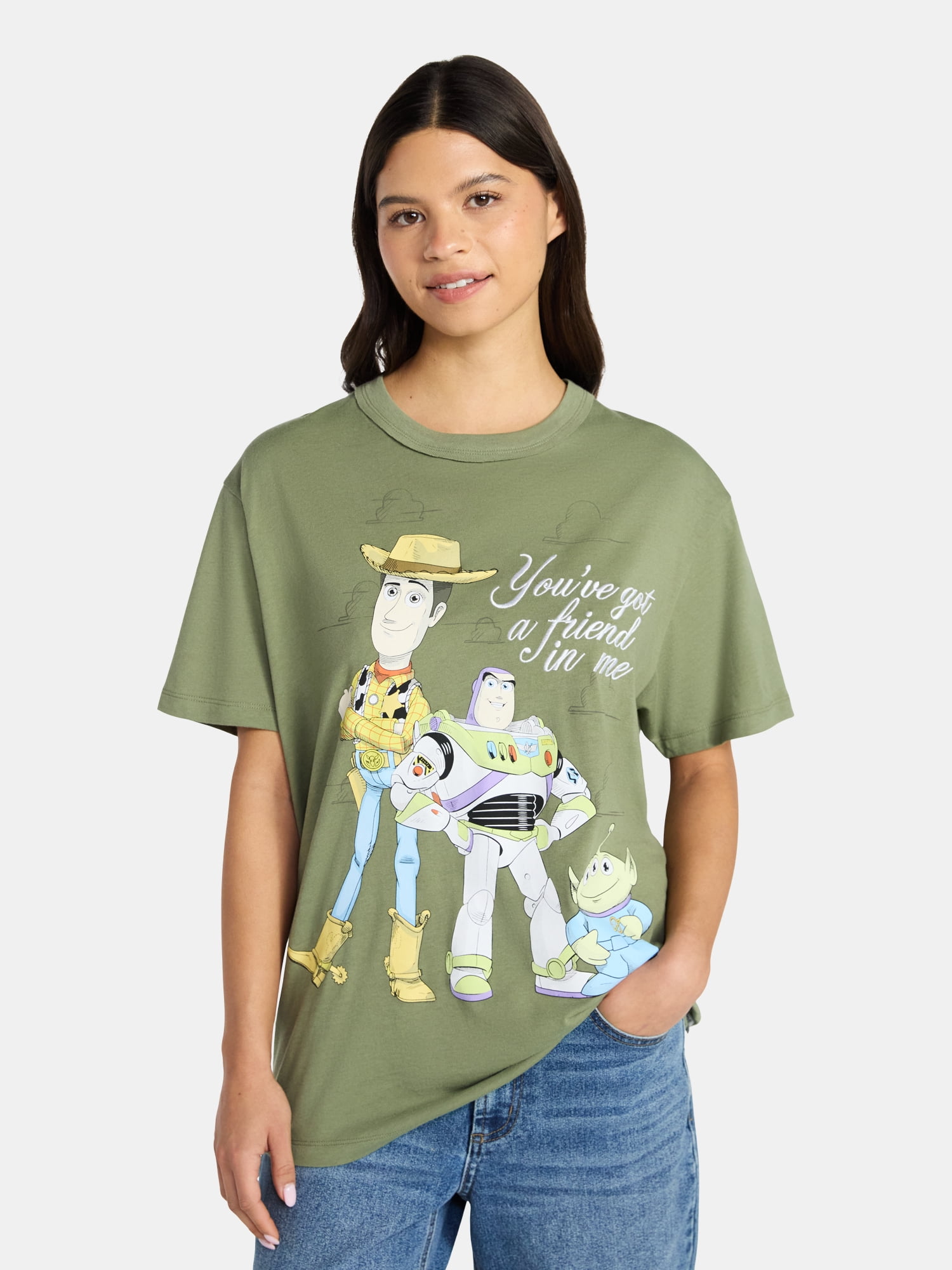 Toy Story Women's Gang Graphic Tee with Short Sleeves, Sizes XXS-XXL