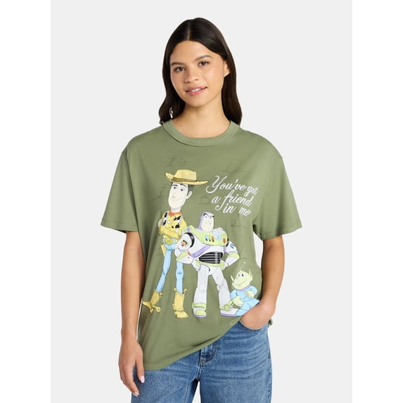 Toy Story Women's Gang Graphic Tee with Short Sleeves, Sizes XXS-XXL