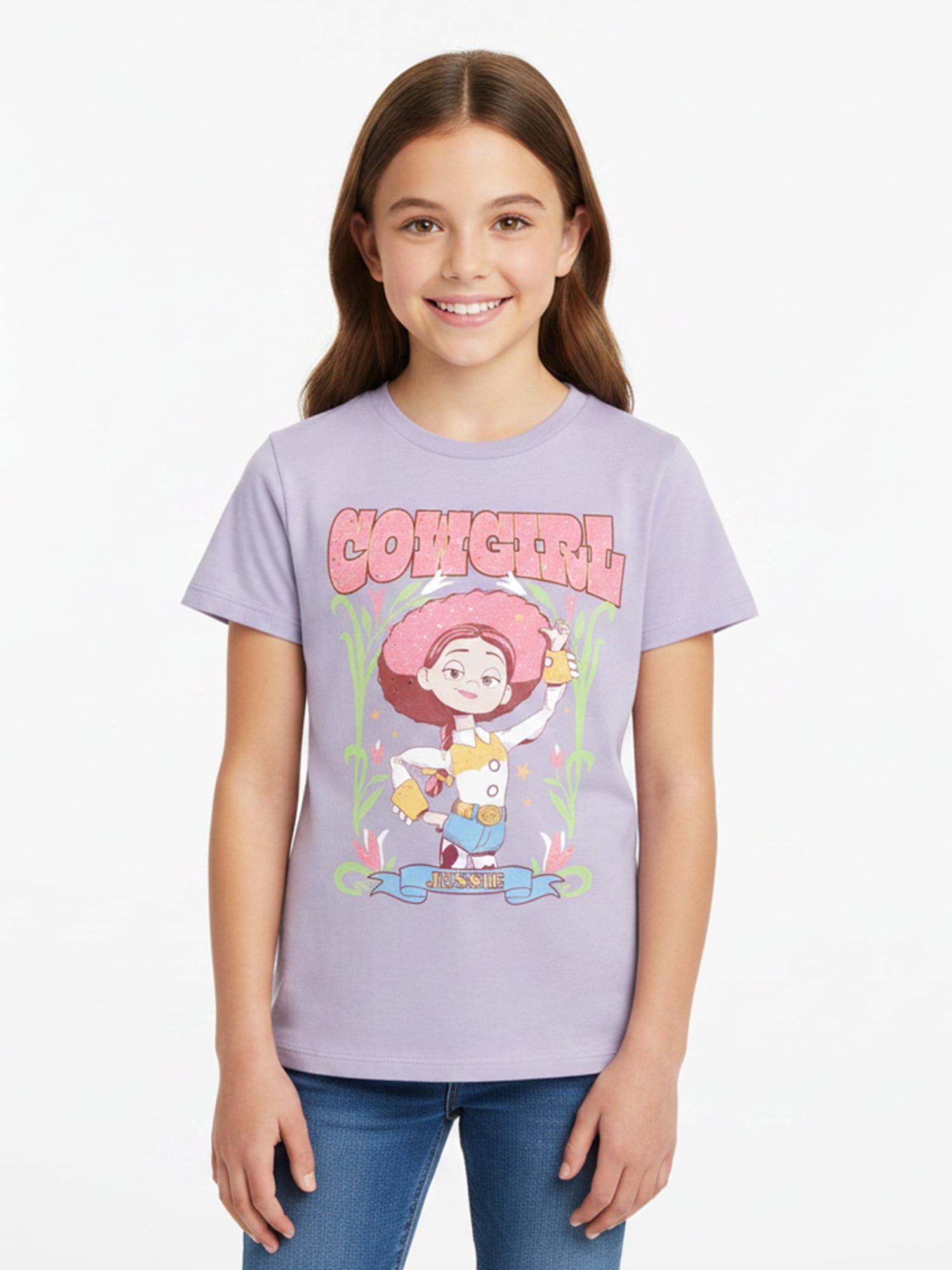 Toy Story, Girls' Short Sleeve T-Shirt, Cowgirl Hat, Sizes 4-18