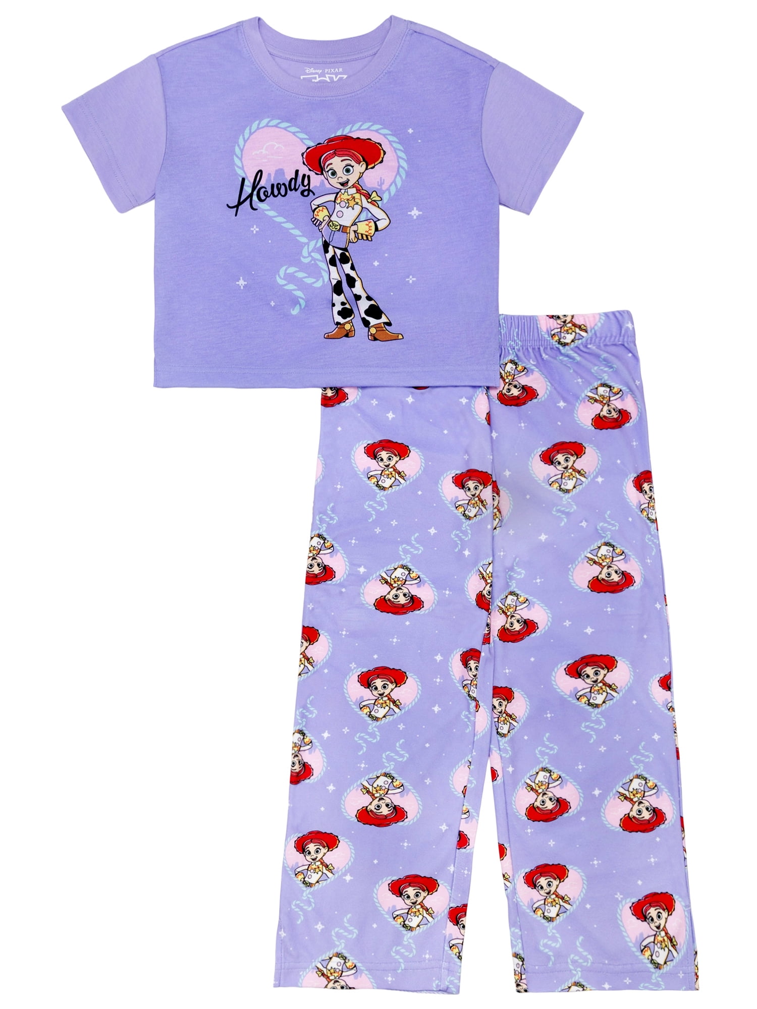 Toy Story Girls Short Sleeve Top and Pant Pajama Set, 2-Piece, Sizes 4-12