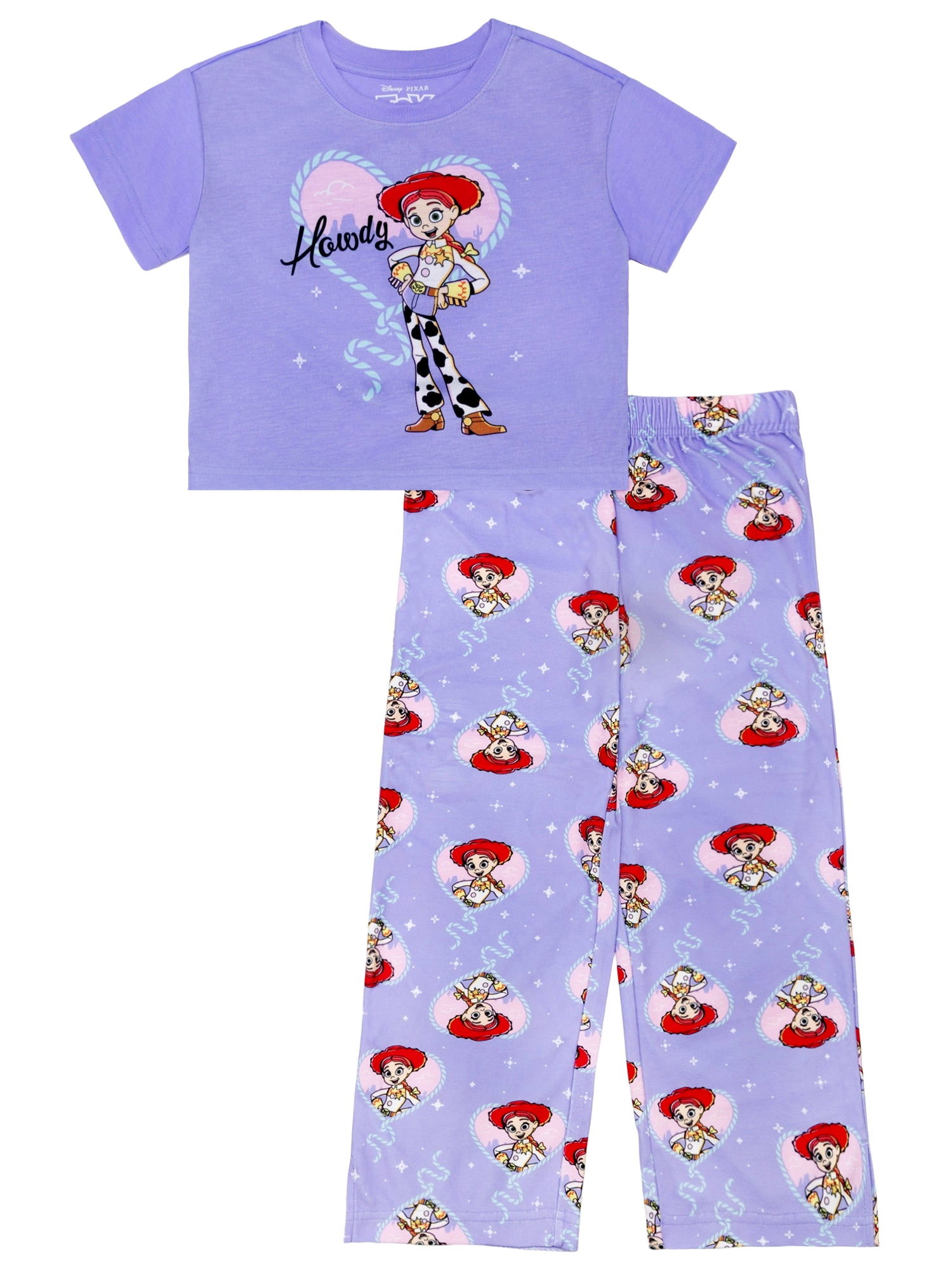 Toy Story Girls Short Sleeve Top and Pant Pajama Set, 2-Piece, Sizes 4-12