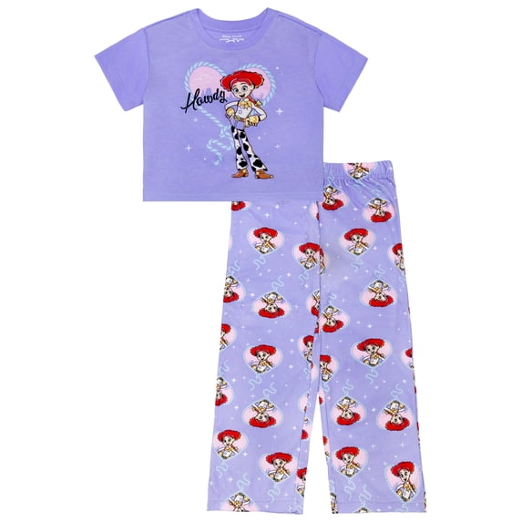 Toy Story Girls Short Sleeve Top and Pant Pajama Set, 2-Piece, Sizes 4-12