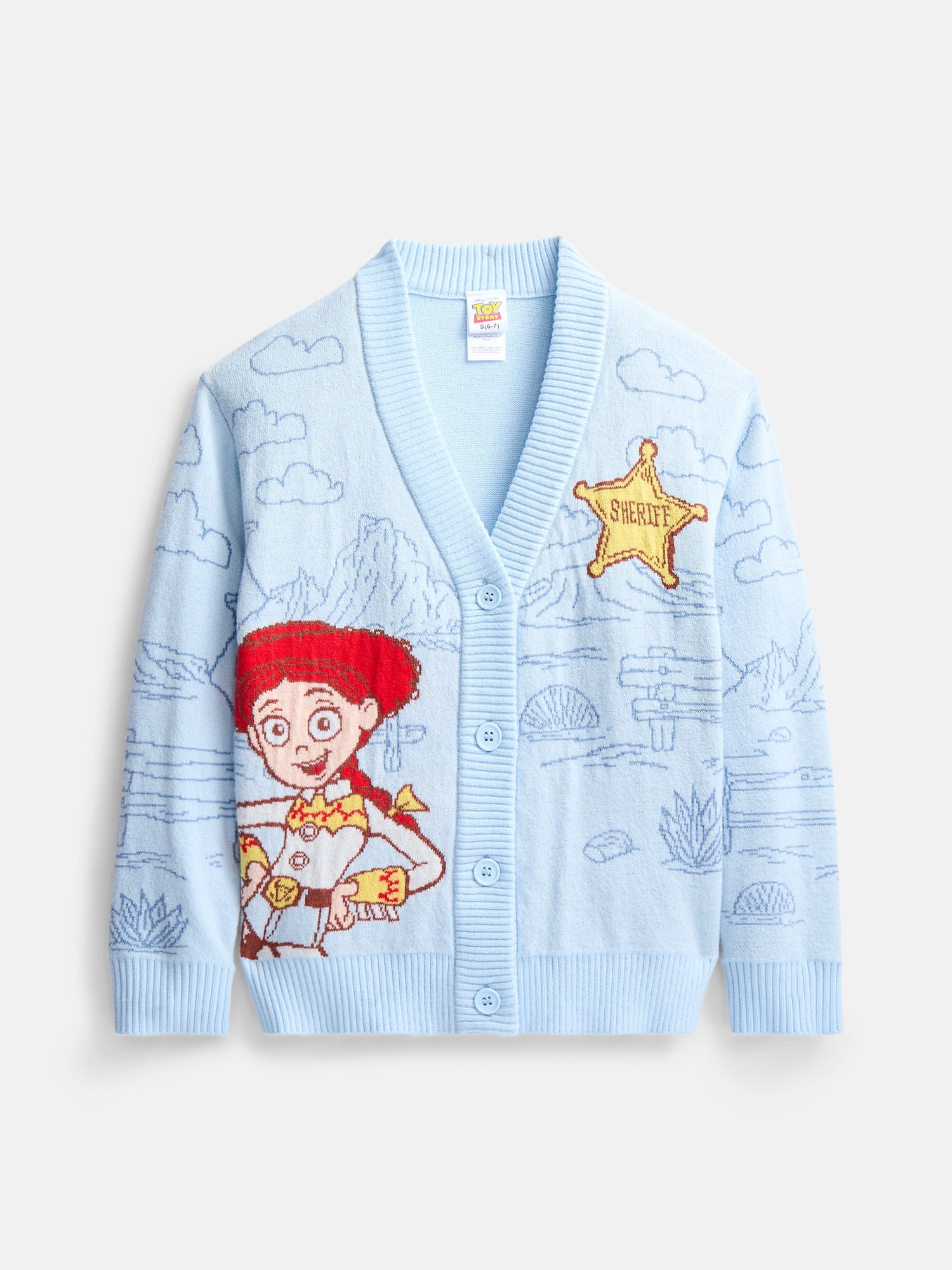 Toy Story Girls Graphic Cardigan with Long Sleeves, Sizes 4-16
