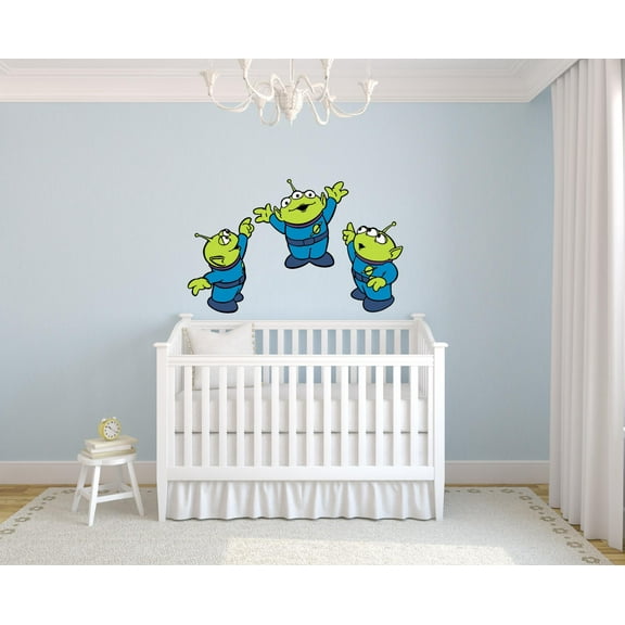 Toy Story Green Aliens Cartoon Colorful Decors Wall Sticker Art Design Decal for Girls Boys Kids Room Bedroom Nursery Kindergarten House Fun Home Decor Stickers Wall Art Vinyl Decoration (20x40 inch)