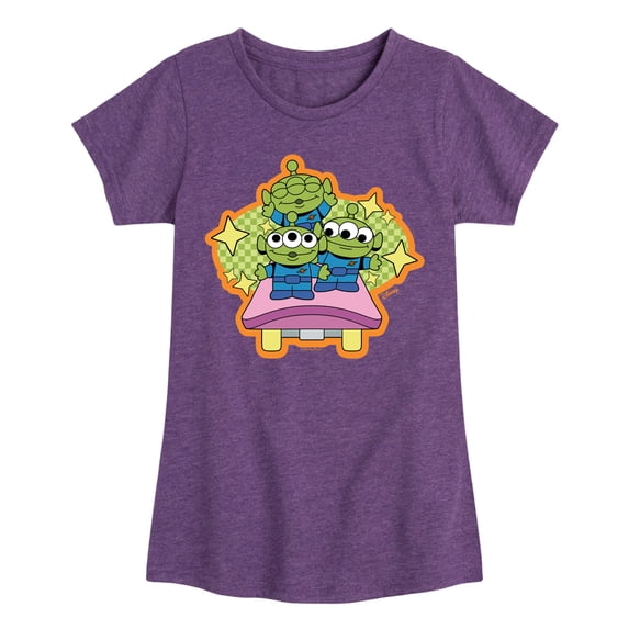 Toy Story - Green Checker - Youth Girls Fitted Short Sleeve T-Shirt