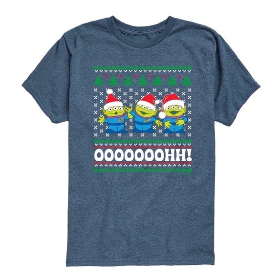 Toy Story - Green Christmas - Youth Boys Short Sleeve Graphic T-Shirt