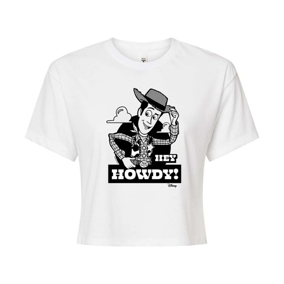 Toy Story - Hey Howdy - Juniors Cropped Cotton Blend T-Shirt