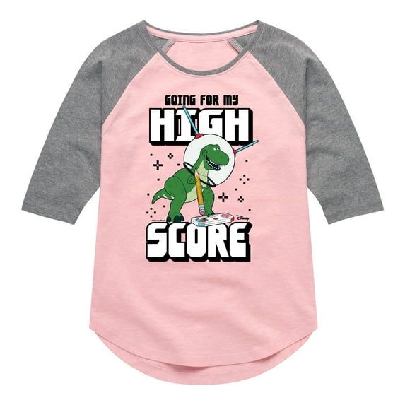 Toy Story - High Score - Toddler & Youth Girls Raglan Graphic T-Shirt