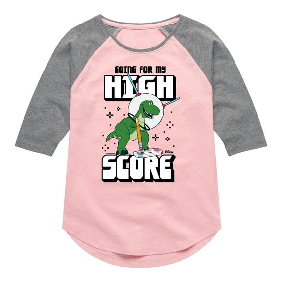 Toy Story - High Score - Toddler & Youth Girls Raglan Graphic T-Shirt