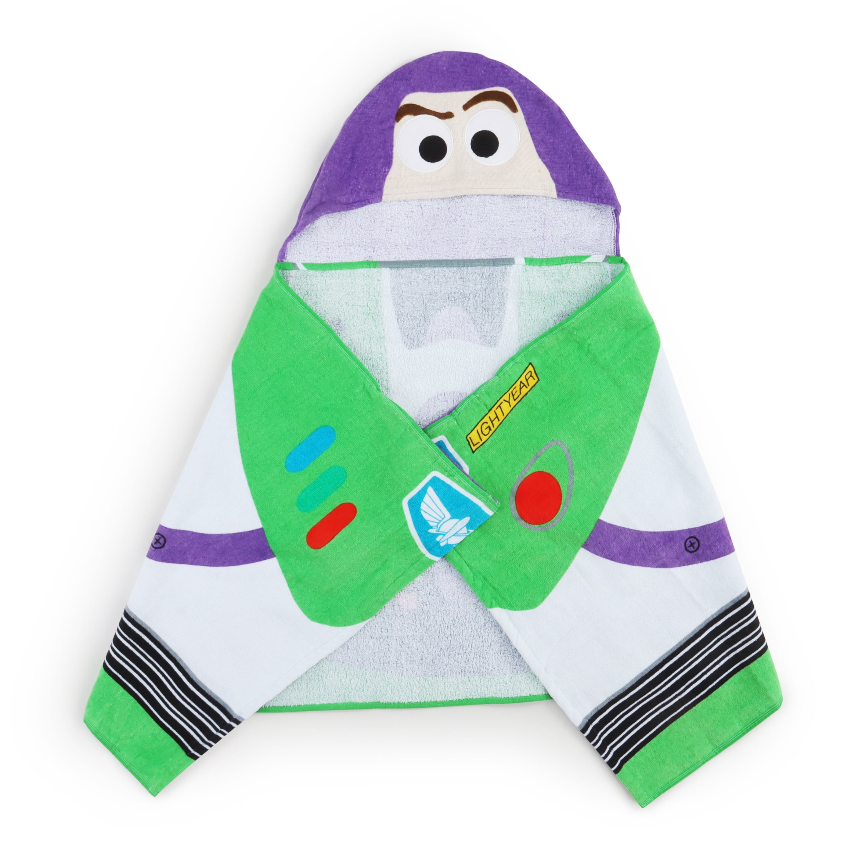 Disney Toy Story Buzz Lightyear Kids Hooded Cotton Towel, 22" x 51"