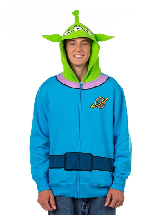 Disney Toy Story Hoodie Men's Pizza Planet Alien Costume Zip Up Hooded Sweatshirt