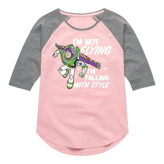 Toy Story - I'm A Nervous Rex - Toddler And Youth Girls Raglan Graphic T-Shirt