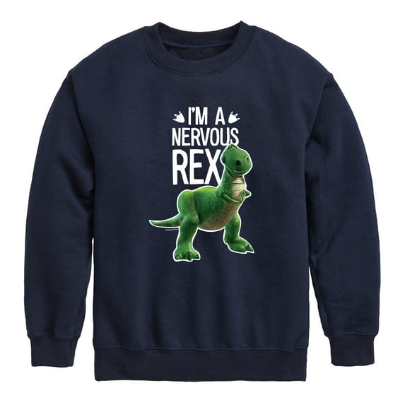 Toy Story - I'm Nervous Rex - Toddler And Youth Crewneck Fleece Sweatshirt