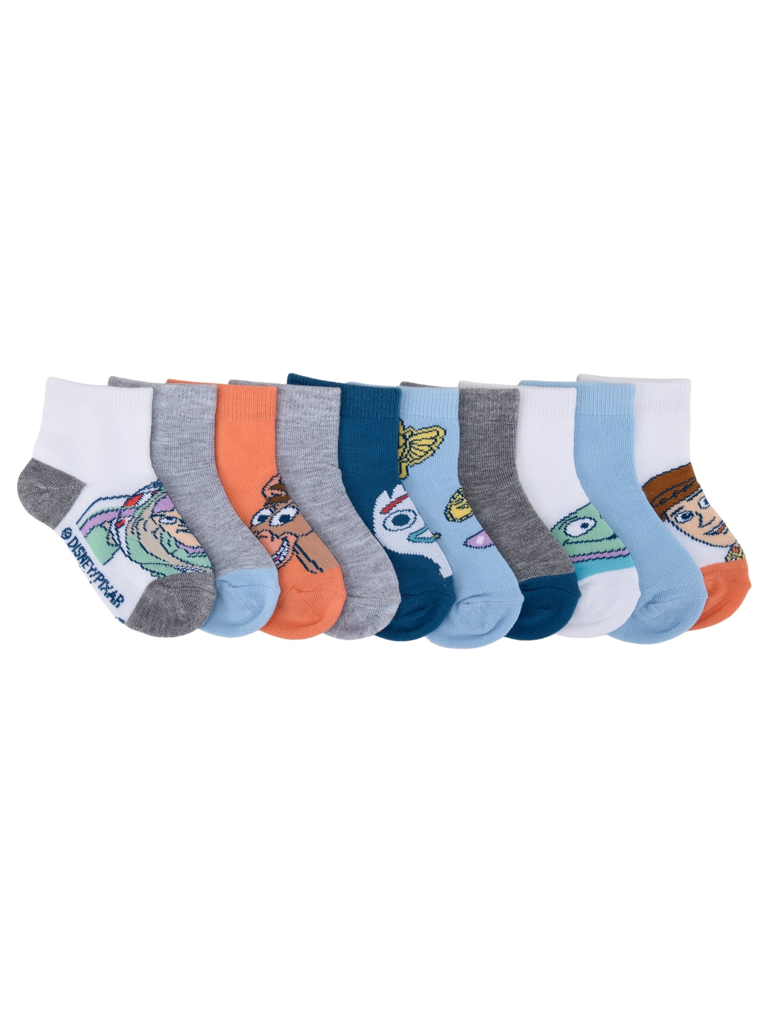 Toy Story Infant Toddler 10-Pack Ankle Socks, Sizes 12M-5T