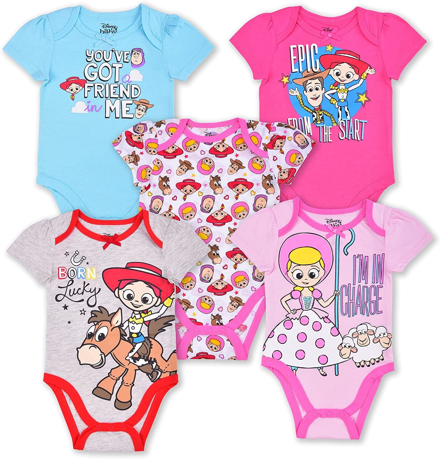 Toy Story Jessie, Bo Peep and Woody Boys 5 Pack Mix of Character and