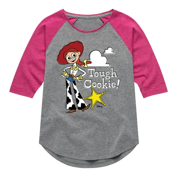 Toy Story - Jessie Tough Cookie - Toddler & Youth Girls Raglan Graphic T-Shirt