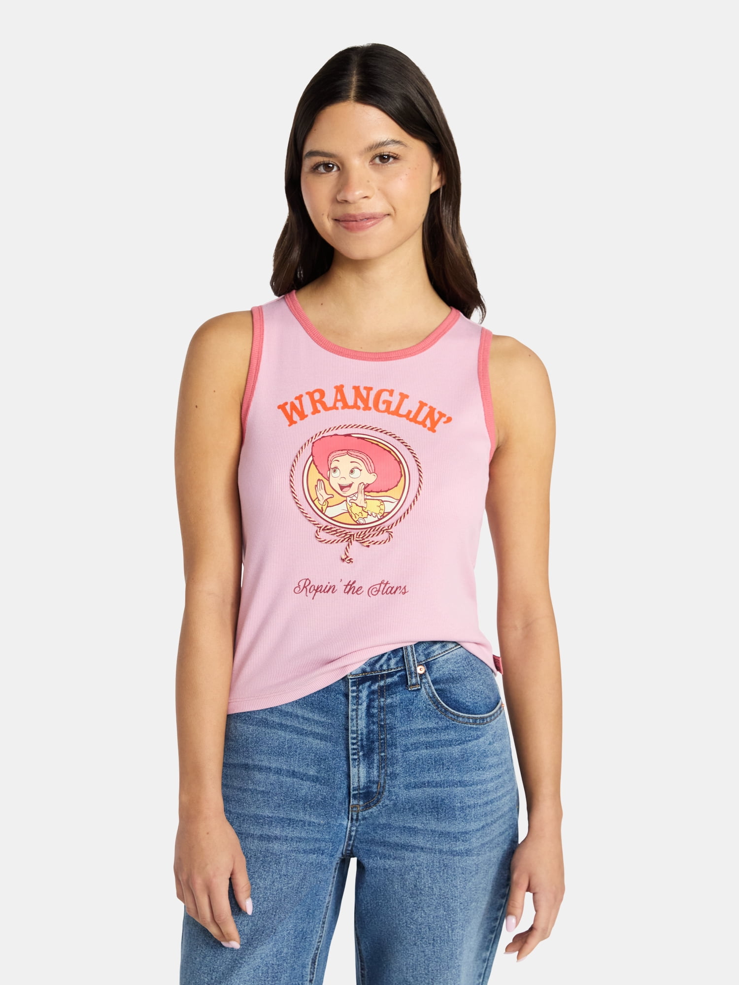 Toy Story Jessie Women's Wranglin Graphic Rib Tank Top, Sizes XXS-XXL