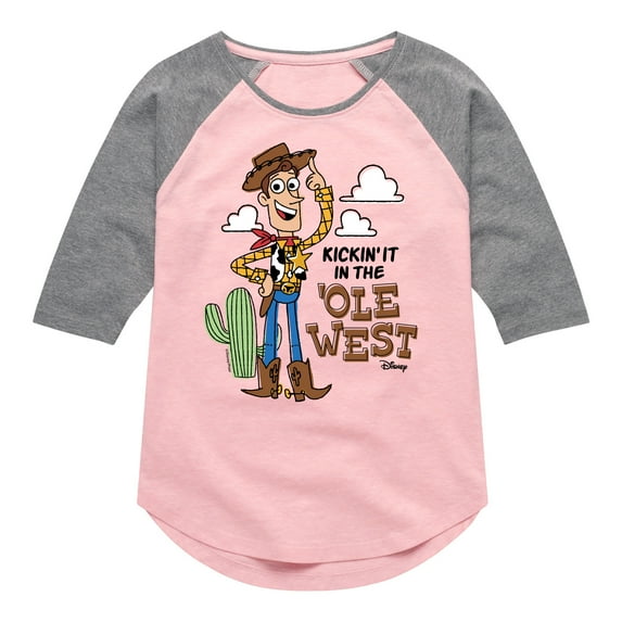 Toy Story - Kicking It In The Ole West - Toddler & Youth Girls Raglan Graphic T-Shirt