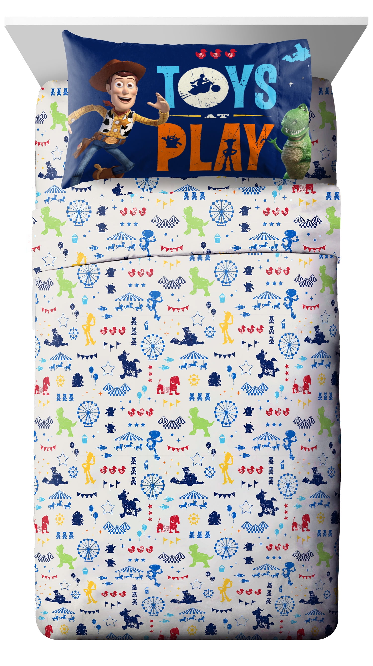 Toy Story Kids 4-Piece Full Sheet Set, Microfiber, White, Disney