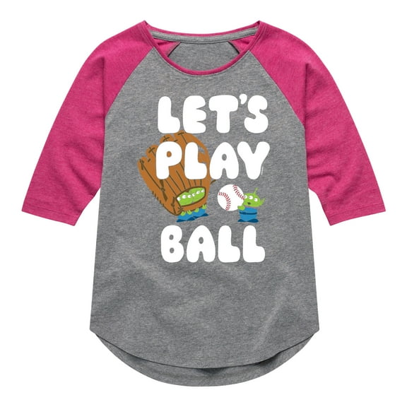 Toy Story - Let's Play Ball - Toddler And Youth Girls Raglan Graphic T-Shirt