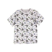 DISNEY Toy Story Little Boys' Buzz Lightyear Allover Print T-Shirt, Heather Gray (4T)