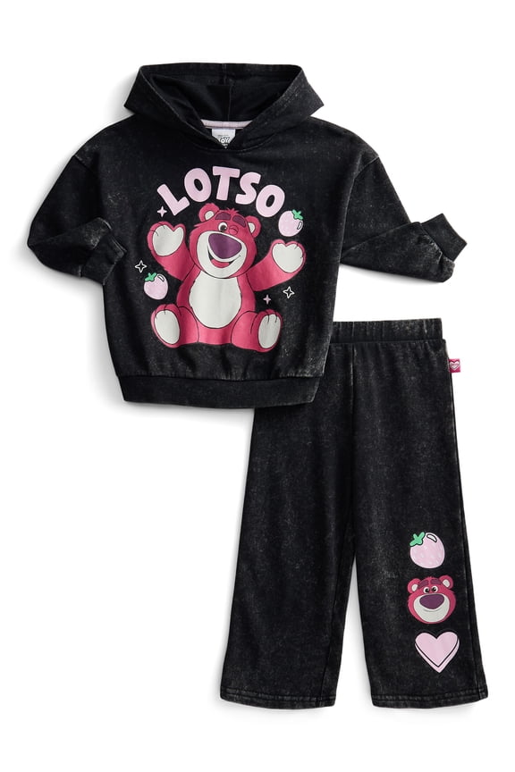 Toy Story Lotso Toddler Girls' Graphic Hoodie and Matching Sweatpants Set, 2-Piece, Sizes 12M-5T