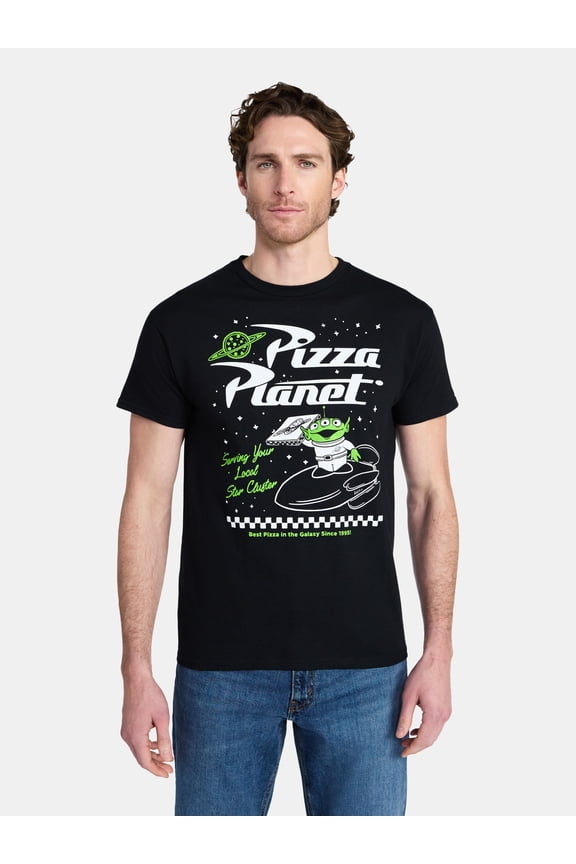 Toy Story Men's and Big Men's Pizza Planet Graphic Tee with Short Sleeves, Sizes S-3XL