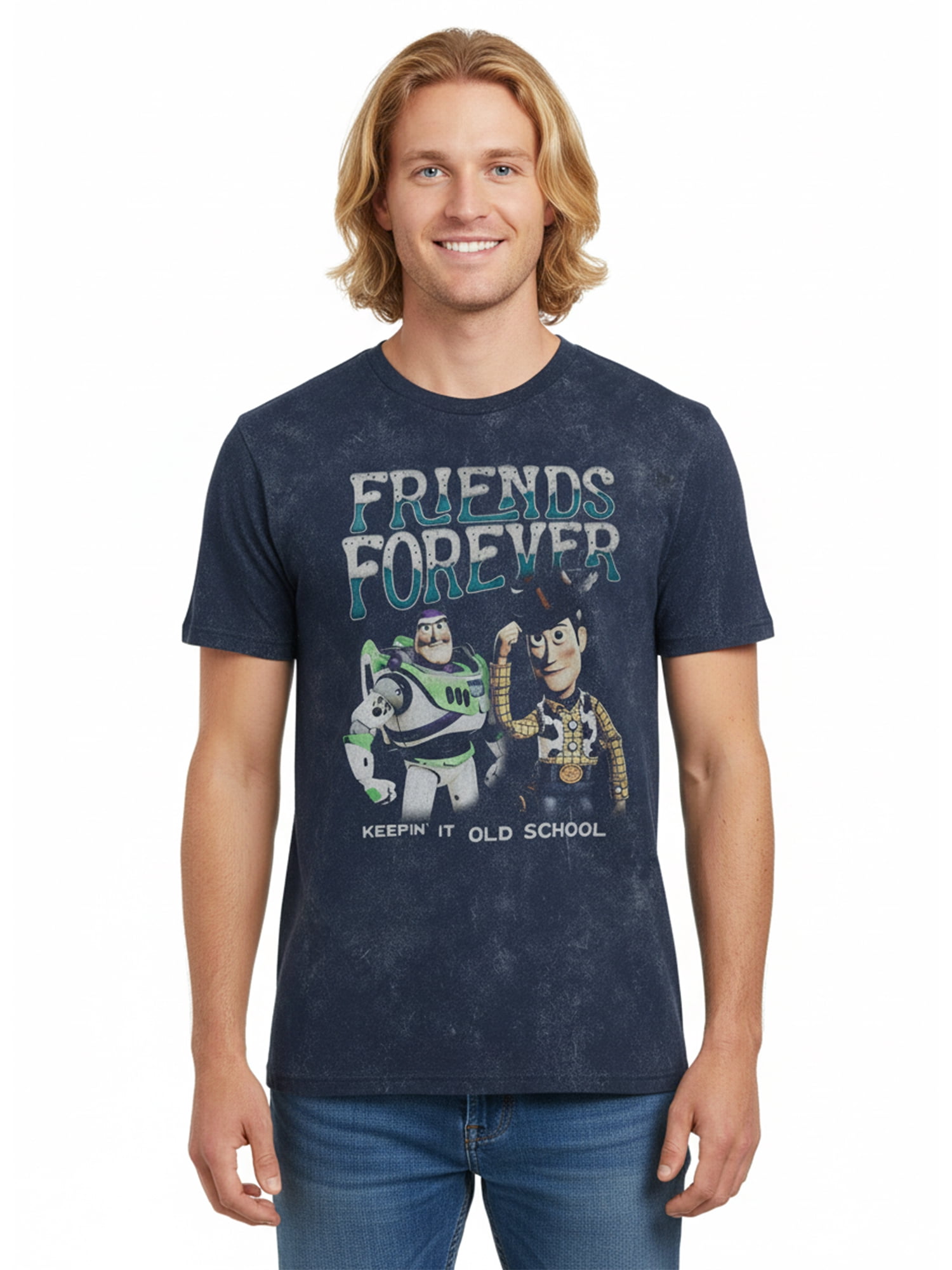 Toy Story, Men's & Big Men's Graphic Tee, Woody n' Buzz 4 Ever, Sizes S-3XL