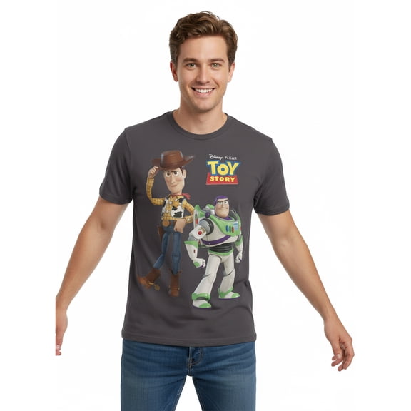 Toy Story, Men's & Big Men's Graphic Tee, Woody n' Buzz, Sizes S-3XL