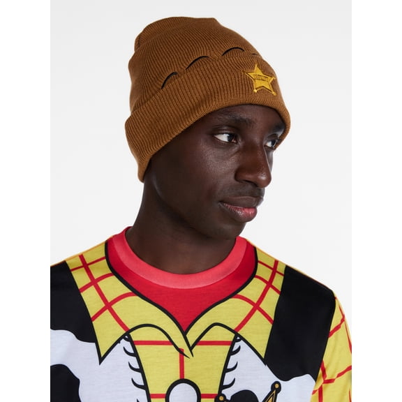 Toy Story Men’s Woody Cosplay Graphic Tee and Beanie Set, 2 Piece, Sizes XS-3XL
