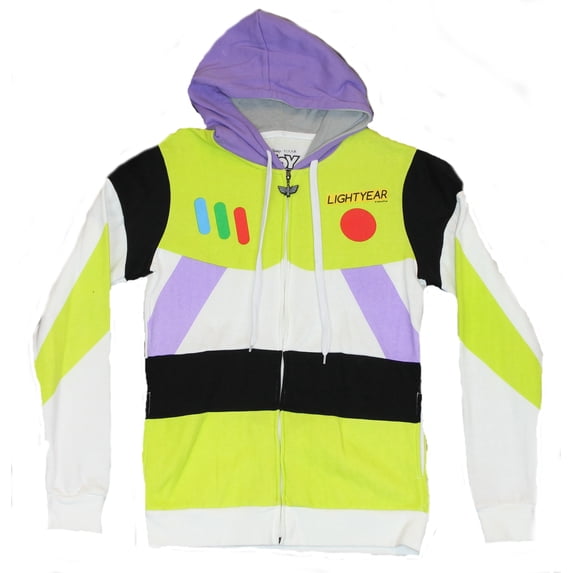 Toy Story Mens Hoodie Sweatshirt - Buzz Lightyear Complete Costume Front (X-Small)