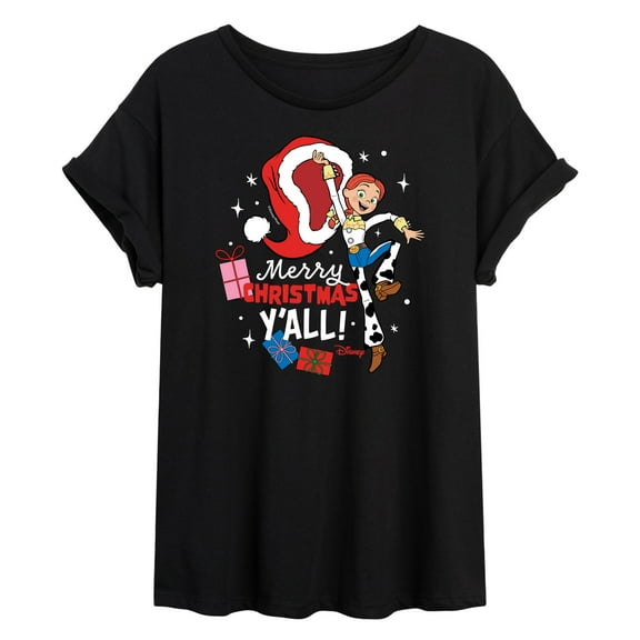Toy Story - Merry Christmas Yall Jessie - Juniors Ideal Flowy Muscle T-Shirt
