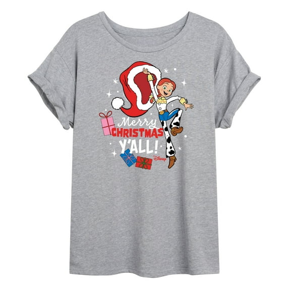 Toy Story - Merry Christmas Yall Jessie - Juniors Ideal Flowy Muscle T-Shirt