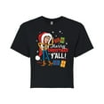 thumbnail image 1 of Toy Story - Merry Christmas Yall Woody - Juniors Cropped Cotton Blend T-Shirt, 1 of 5