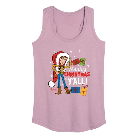 Toy Story - Merry Christmas Yall Woody - Women's Racerback Tank Top