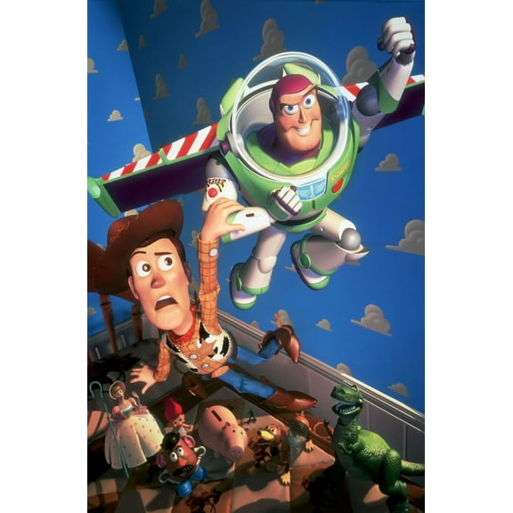 Toy Story Movie Poster Buzz Woody No Text Metal Print 12In x 16In 12x16 Square Adults Poster Time