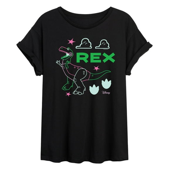 Toy Story - Neon Rex - Juniors Ideal Flowy Muscle T-Shirt