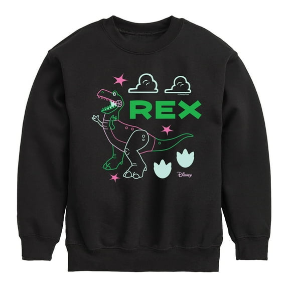 Toy Story - Neon Rex - Toddler & Youth Crewneck Fleece Sweatshirt