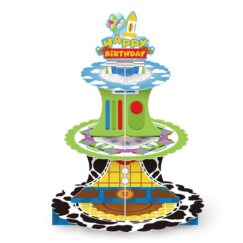 Toy Story Paper Cake Stand Dessert Cup Cartoon Buzz Lightyear Woody DIY ...