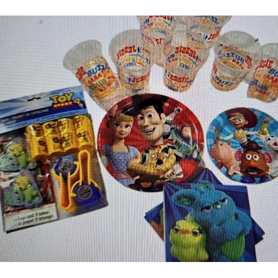 Toy Story Party Pack for 8 guests with Plates, Napkins, Cups & Party Favors - Woody Party Bundle - Toy Story Party Supplies