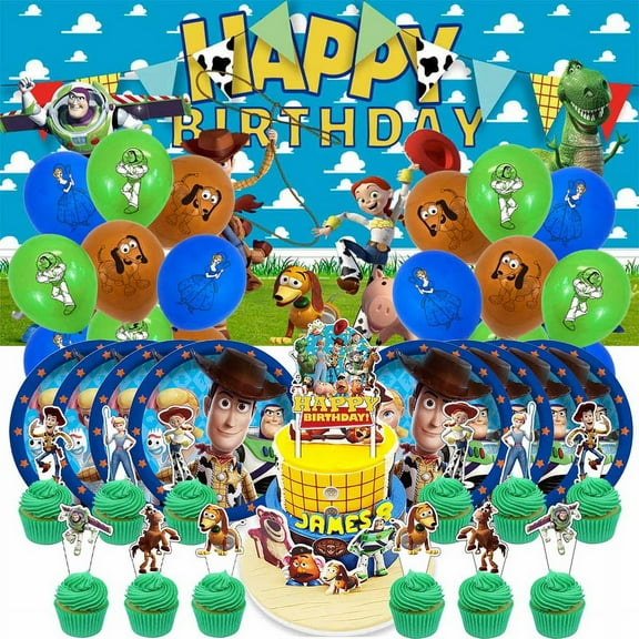 Toy Story Party Supplies Balloons Tableware Decorations Birthday Plates Cake Topper Decor Banner Backdrop