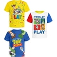 thumbnail image 1 of Disney Pixar Toy Story T-Shirts, Toddlers Boy Shirts Kids Clothes, Yellow/White/Blue, 3 Pack, 1 of 8