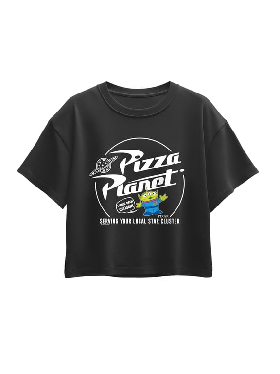 Toy Story - Pizza Planet Girls' Short Sleeve Boxy Graphic T-Shirt